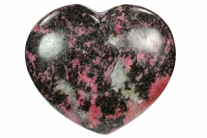 Polished Rhodonite Heart - Madagascar #117362